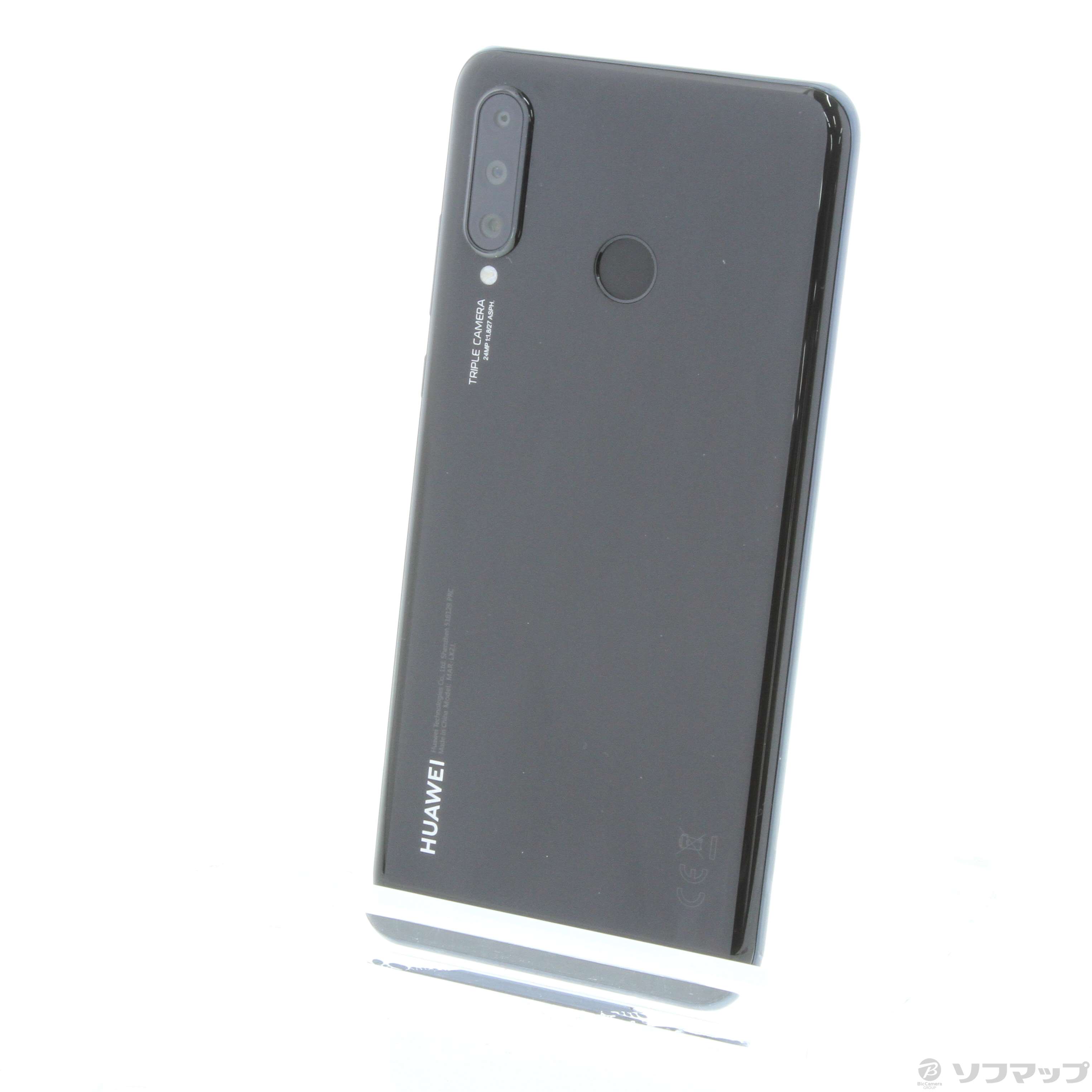 中古】HUAWEI P30 lite 64GB ミッドナイトブラック MAR-LX2J SIMフリー