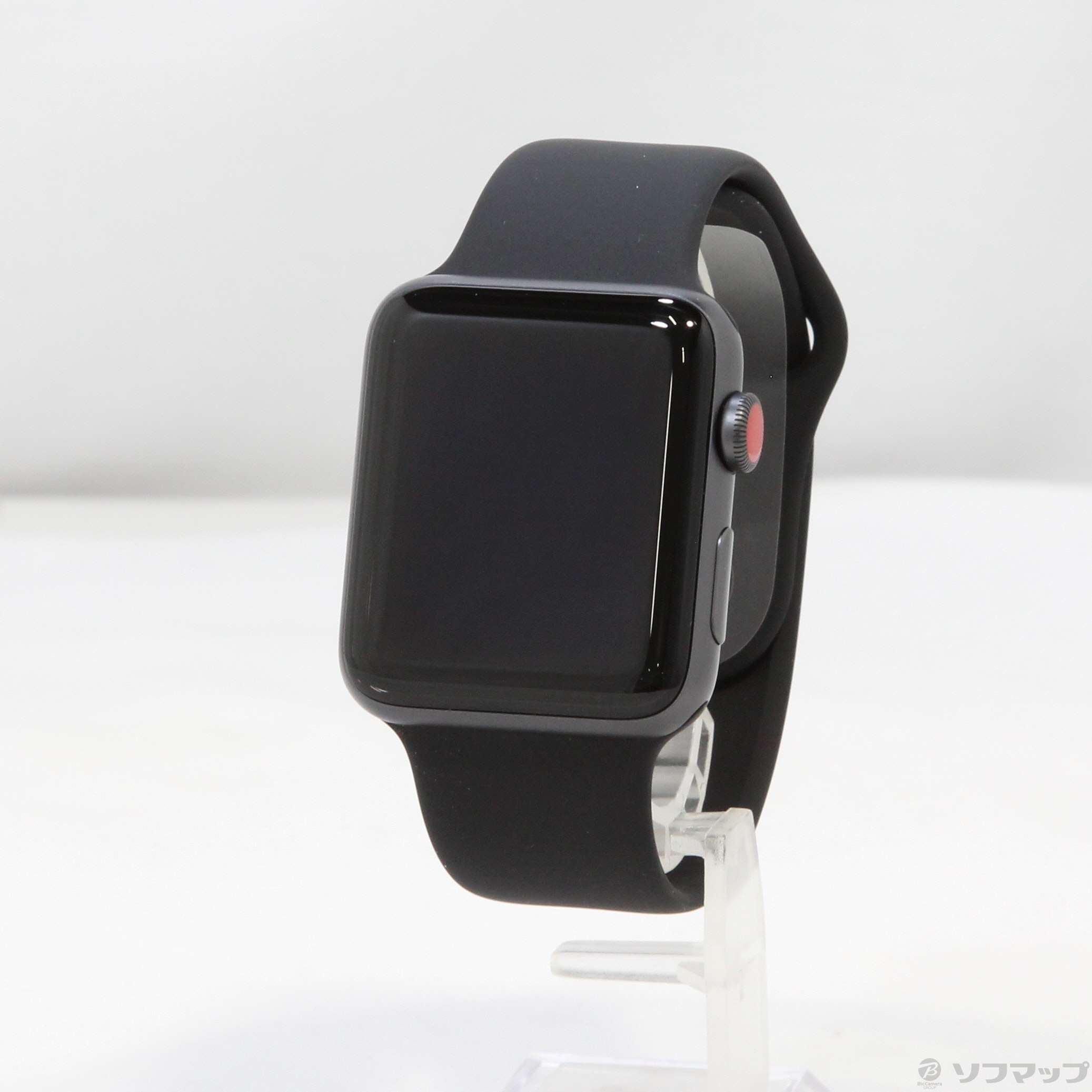 Apple Watch Series 3 GPS + Cellular 42mm スペースグレイアルミニウムケース ブラックスポーツバンド