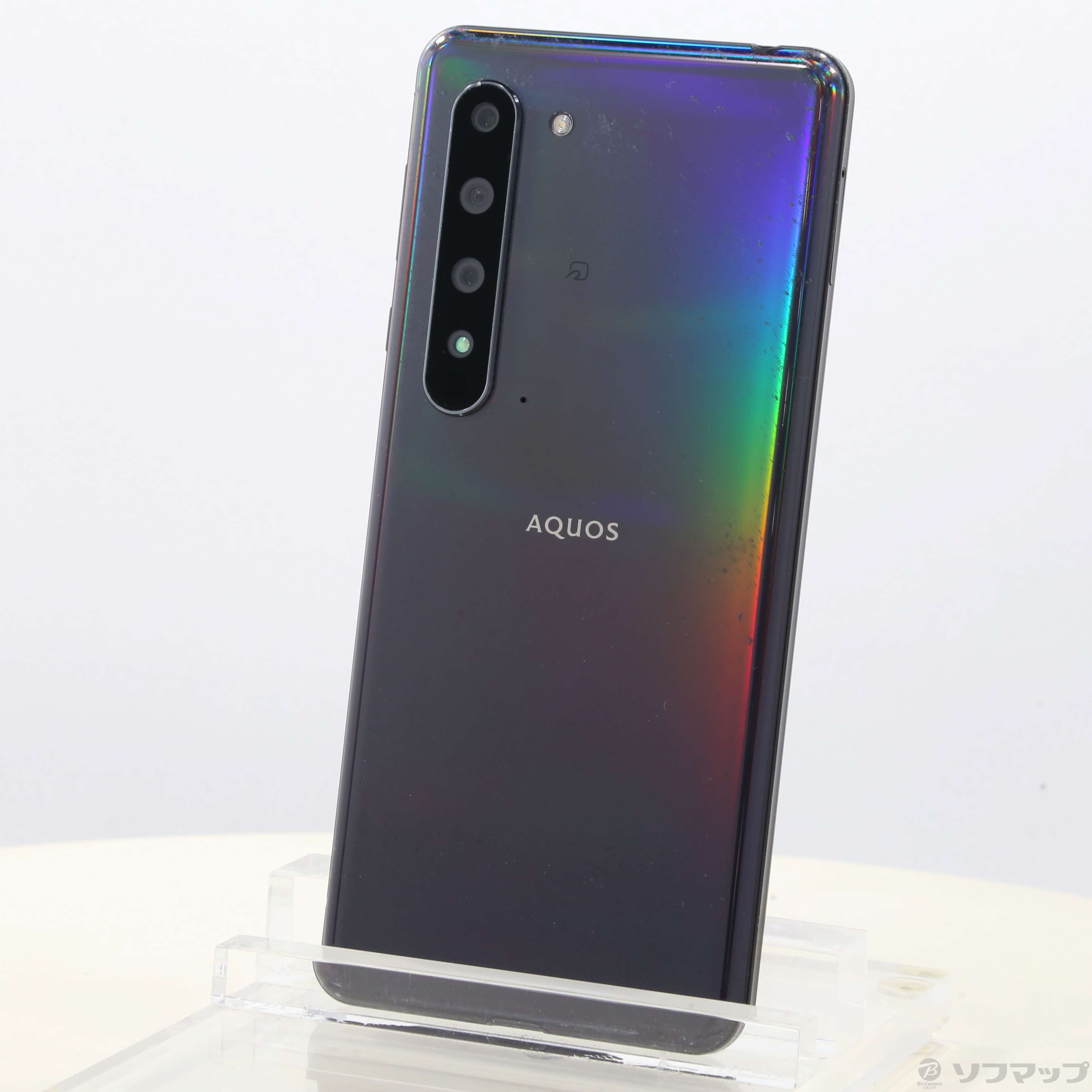 中古】AQUOS R5G 256GB ブラックレイ 908SH SoftBankロック解除SIM