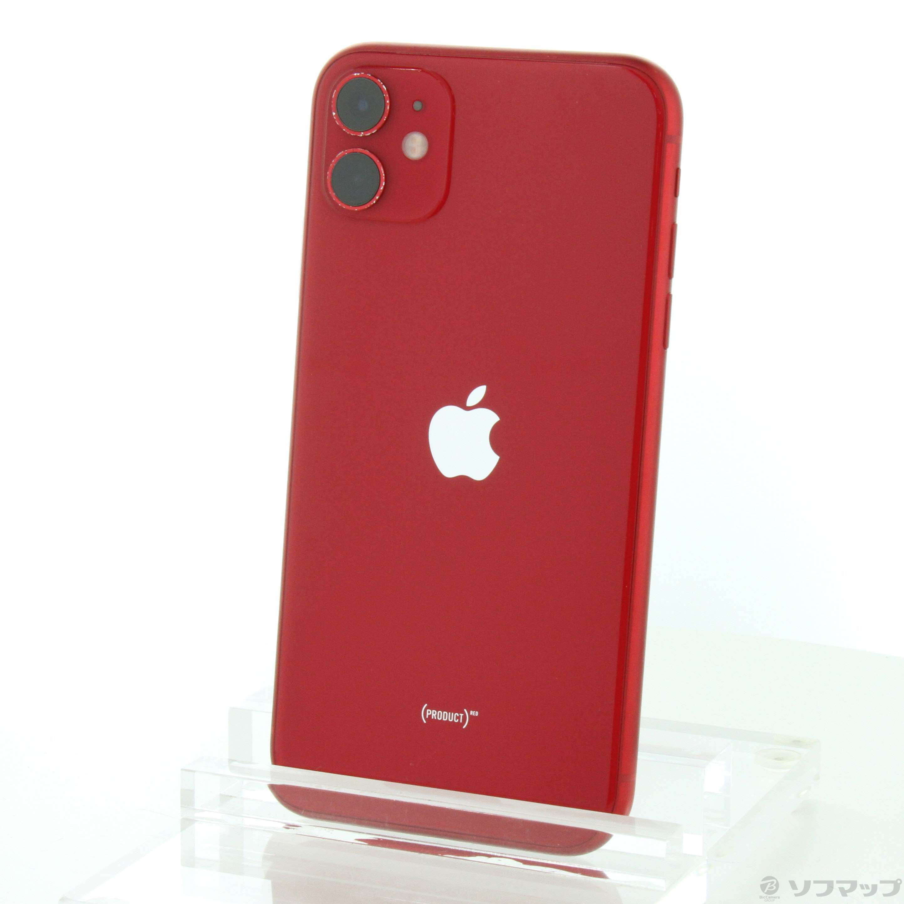 【中古】iPhone11 64GB プロダクトレッド MWLV2J／A SIMフリー