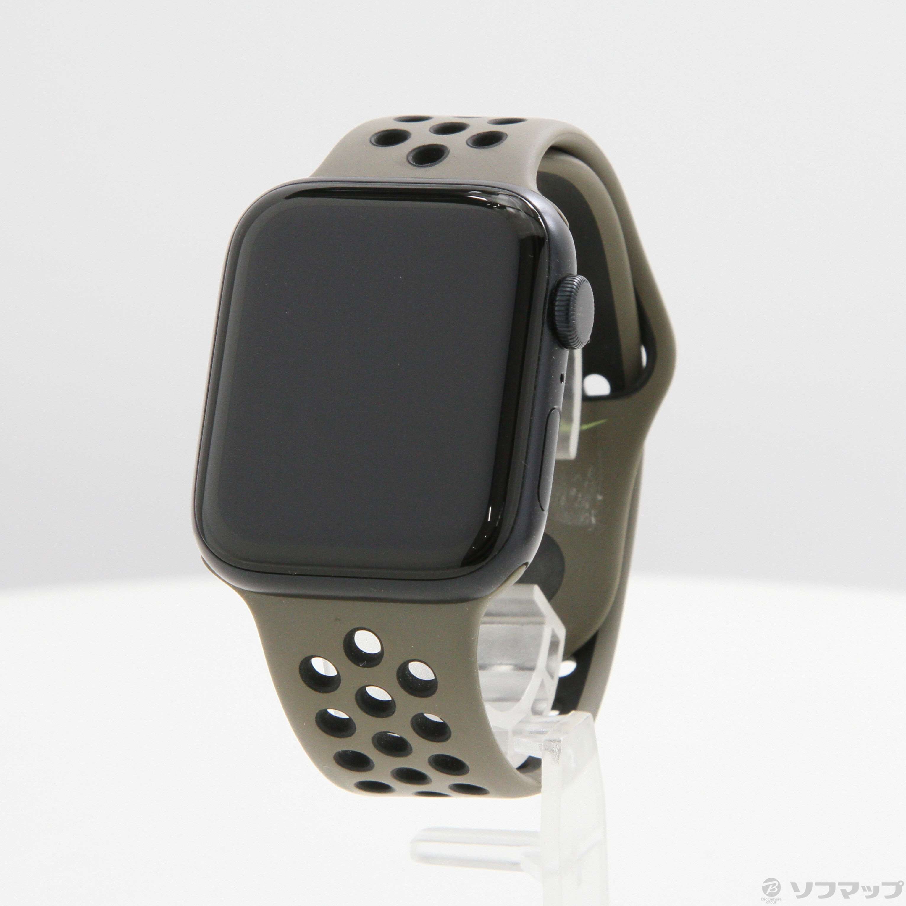 Apple Watch SE 第2世代 GPS 44mm ミッドナイトアルミニウムケース オリーブグレー／ブラックNikeスポーツバンド