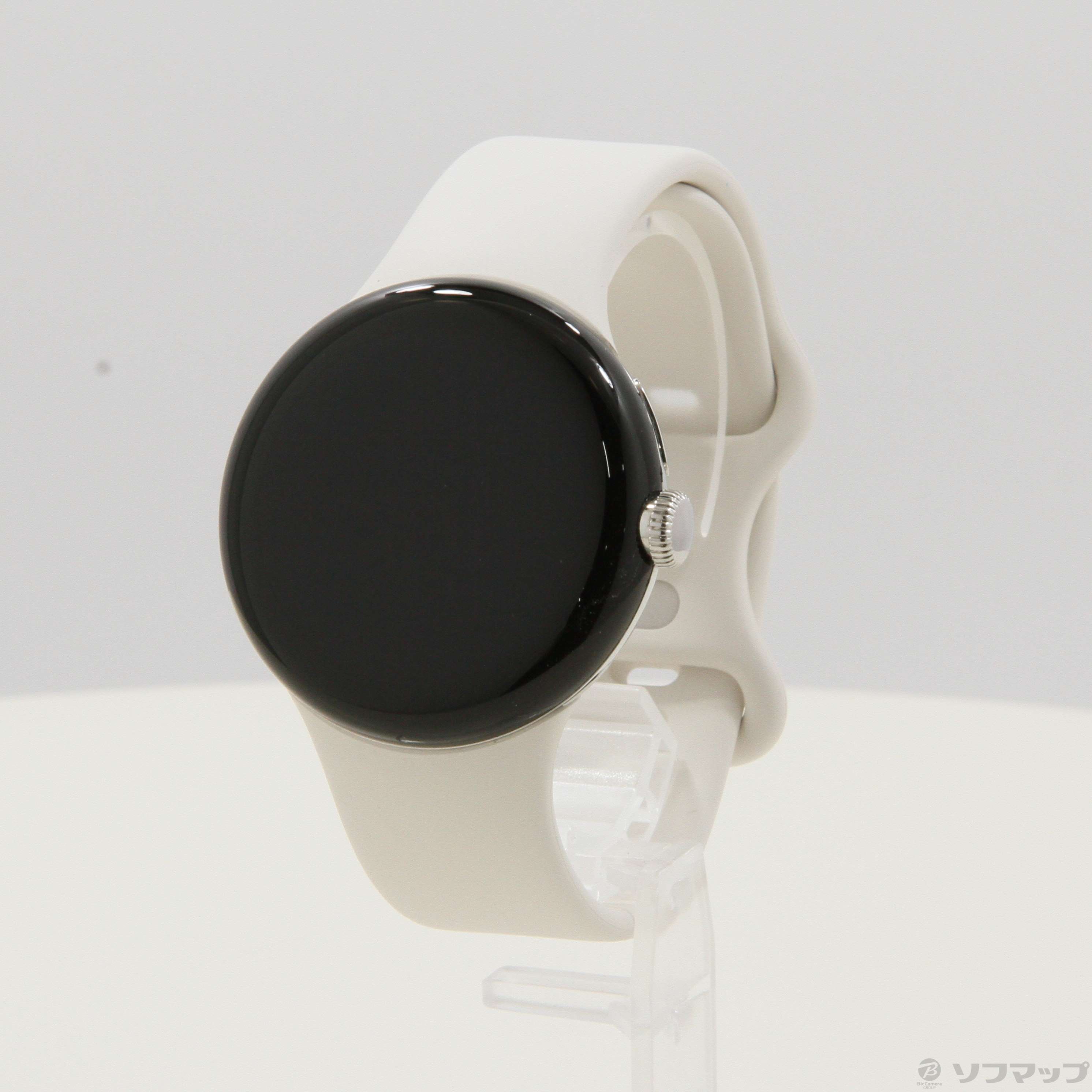 【中古】Google Pixel Watch Polished Silverケース／Chalk