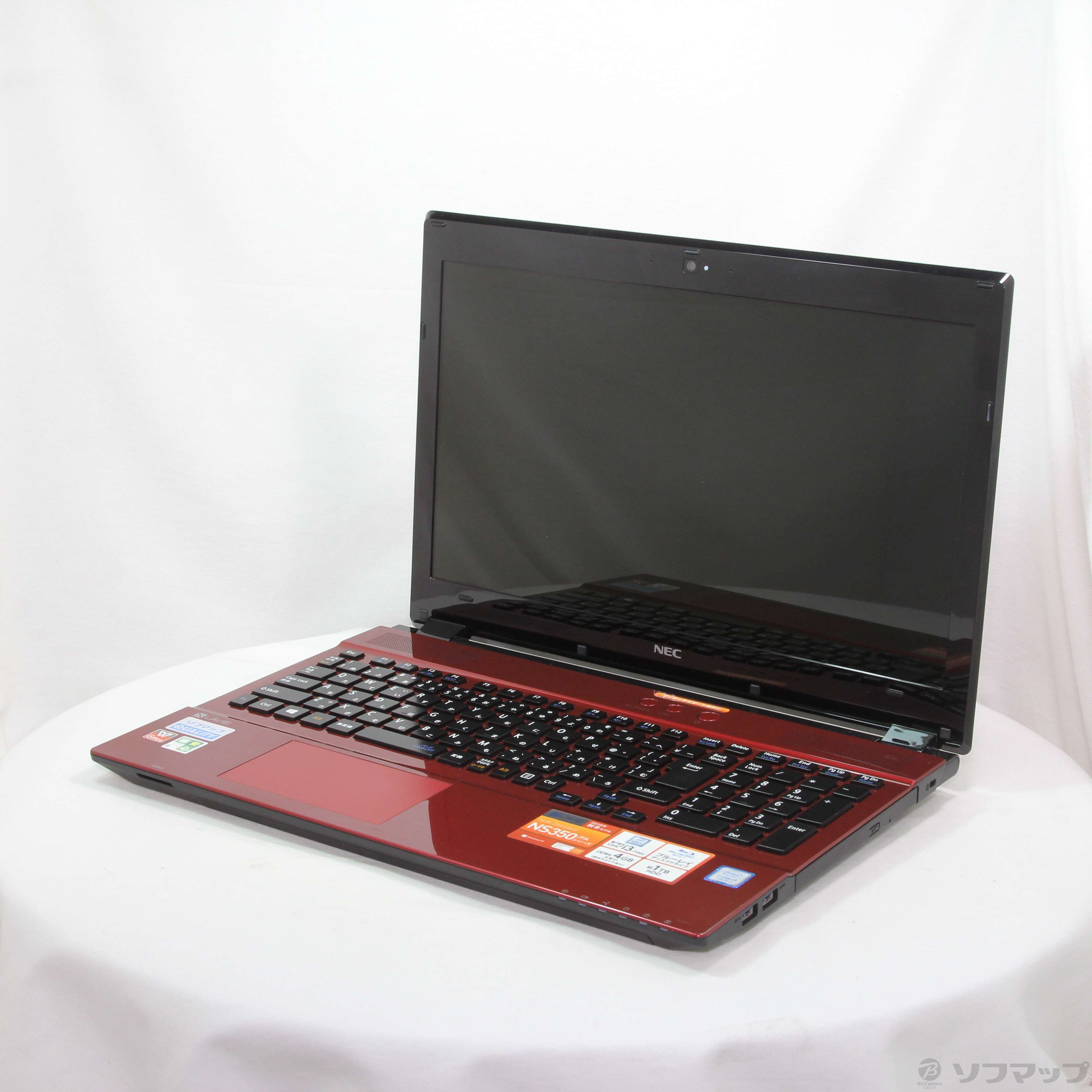 中古】格安安心パソコン LaVie Note Standard NS350／FAR PC-NS350FAR クリスタルレッド 〔Windows 10〕  ［Core i3 7100U (2.4GHz)／4GB／HDD1TB／15.6インチワイド］ [2133051332481] -  リコレ！|ビックカメラグループ ソフマップの中古通販サイト