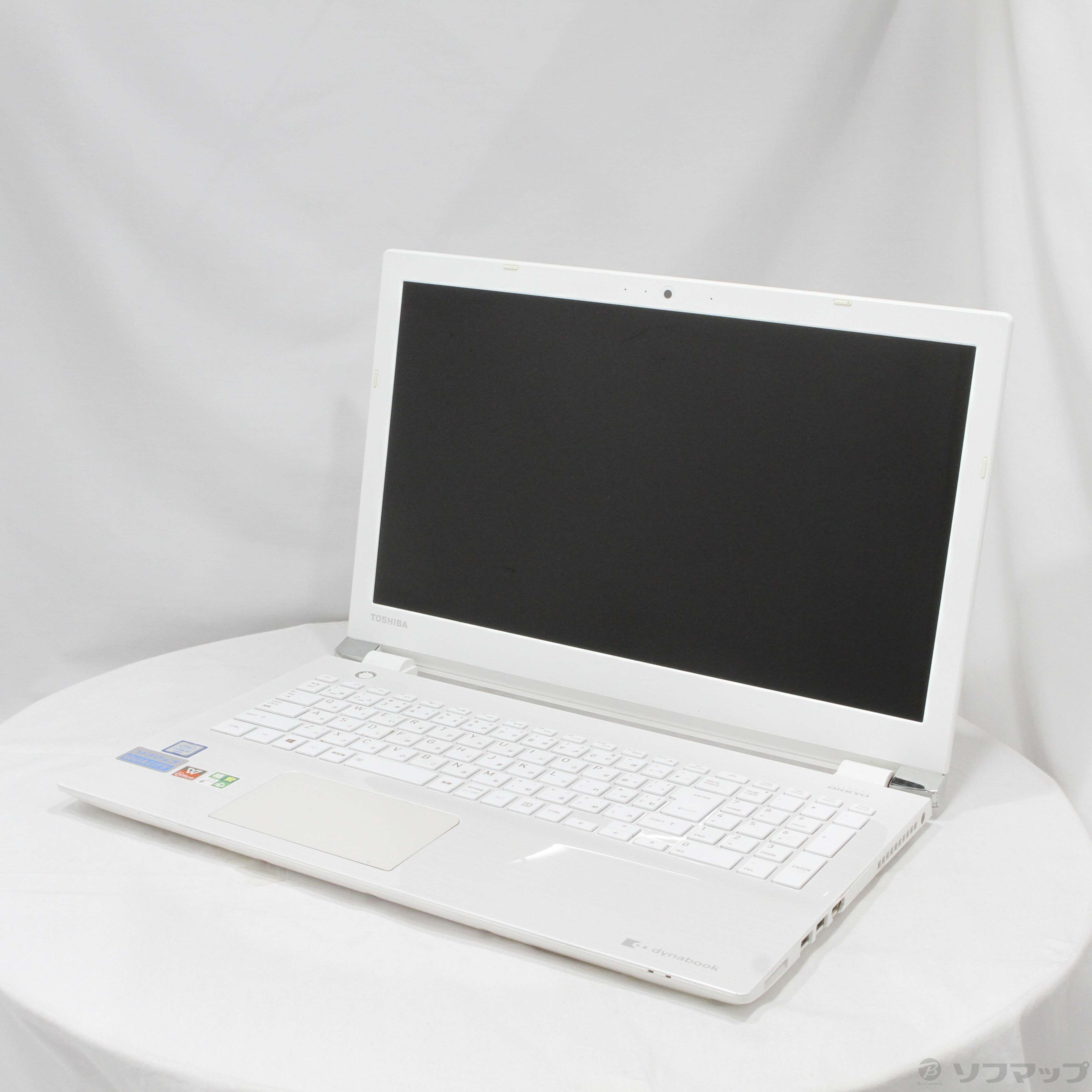 【中古】格安安心パソコン dynabook T55／BWD PT55BWX-BJAD2 リュクスホワイト 〔Windows 10〕  ［Core-i5-6200U (2.3GHz)／4GB／HDD1TB／15.6インチワイド］ [2133052950721] -  リコレ！|ビックカメラグループ ソフマップの中古通販サイト