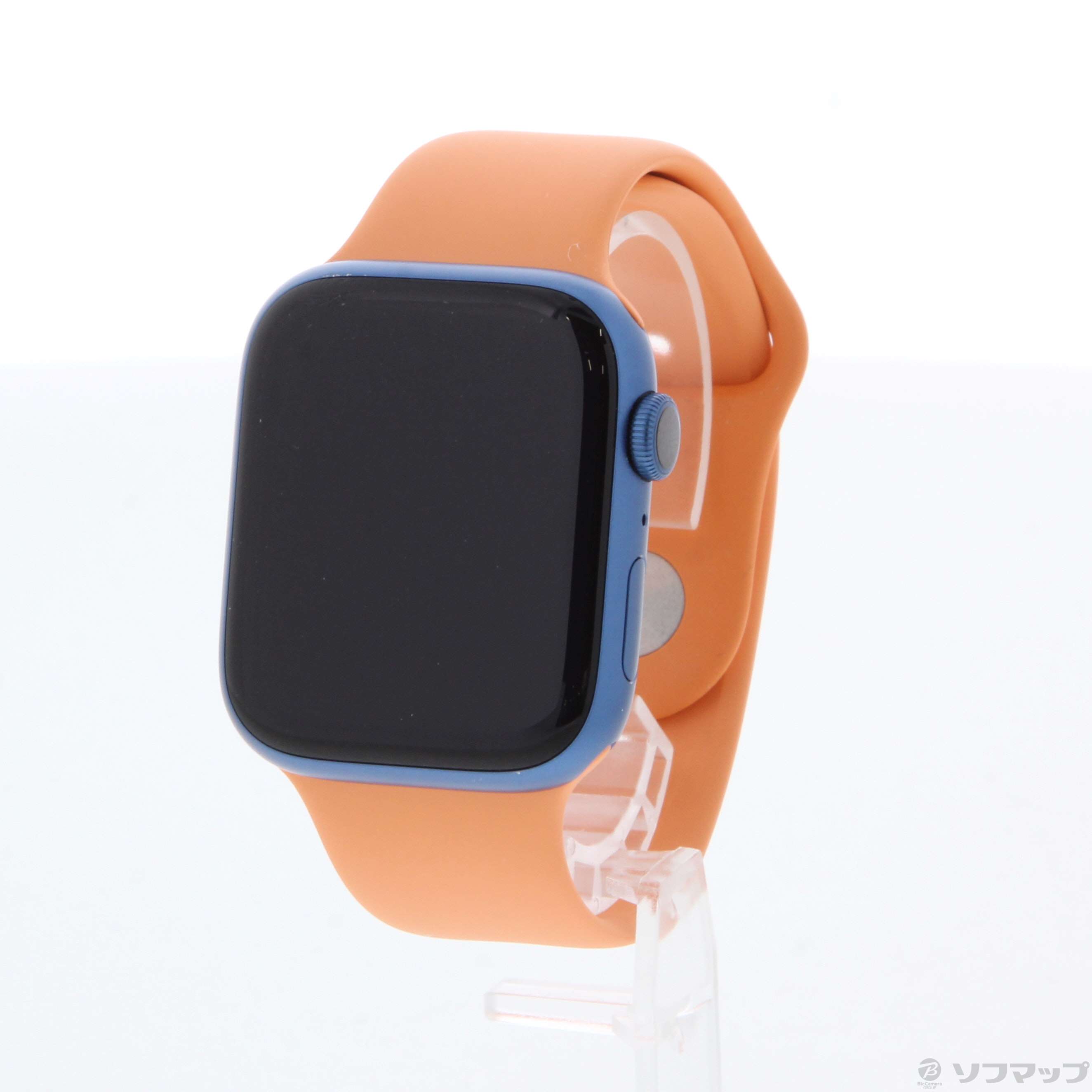 【中古】Apple(アップル) Apple Watch Series 7 GPS 45mm ブルーアルミニウムケース マリーゴールドスポーツバンド 【258-ud】