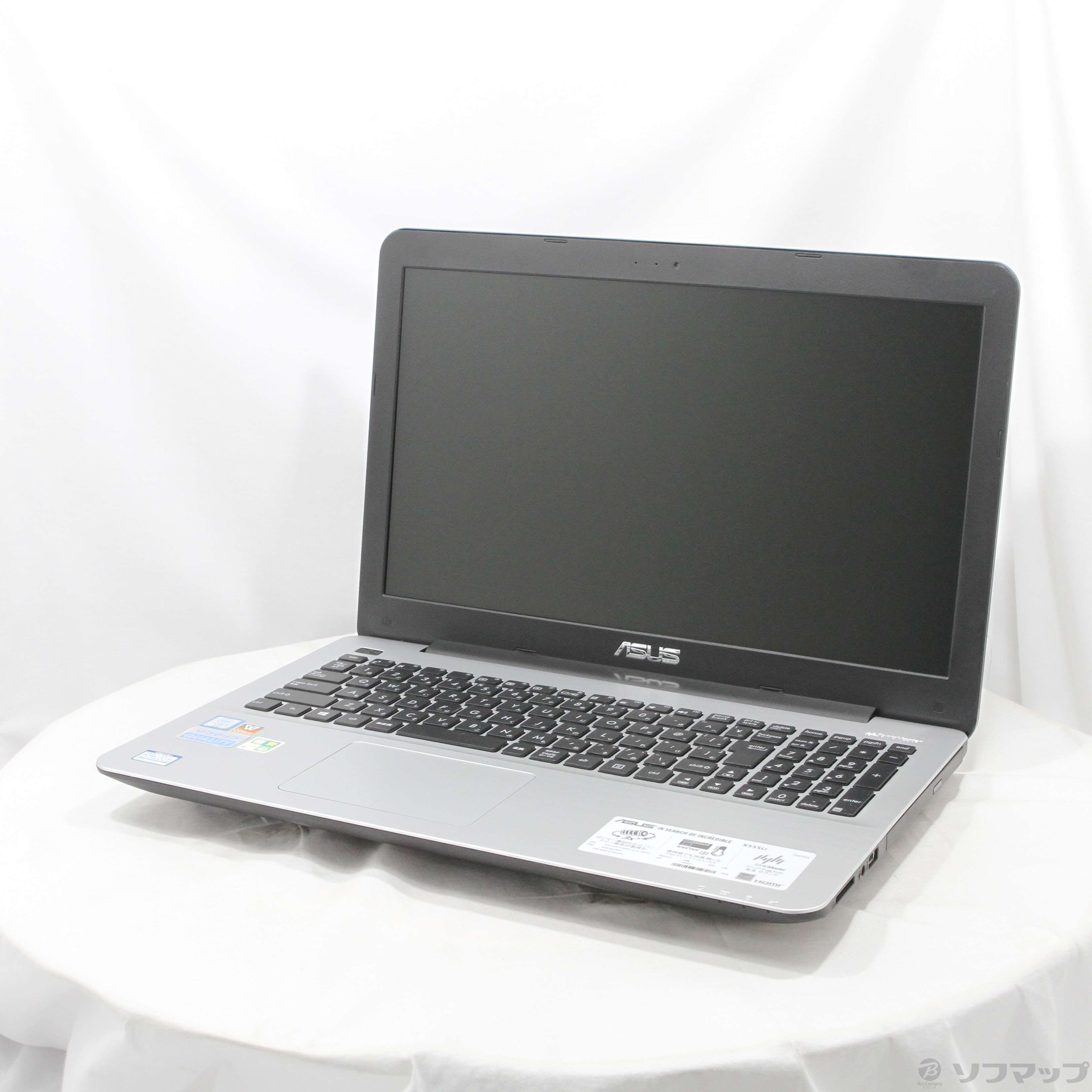 中古】格安安心パソコン ASUS X555UA X555UA-6200F ブラック 〔Windows 10〕 ［Core-i5-6200U  (2.3GHz)／4GB／HDD1TB／15.6インチワイド］ [2133057564435] - リコレ！|ビックカメラグループ  ソフマップの中古通販サイト