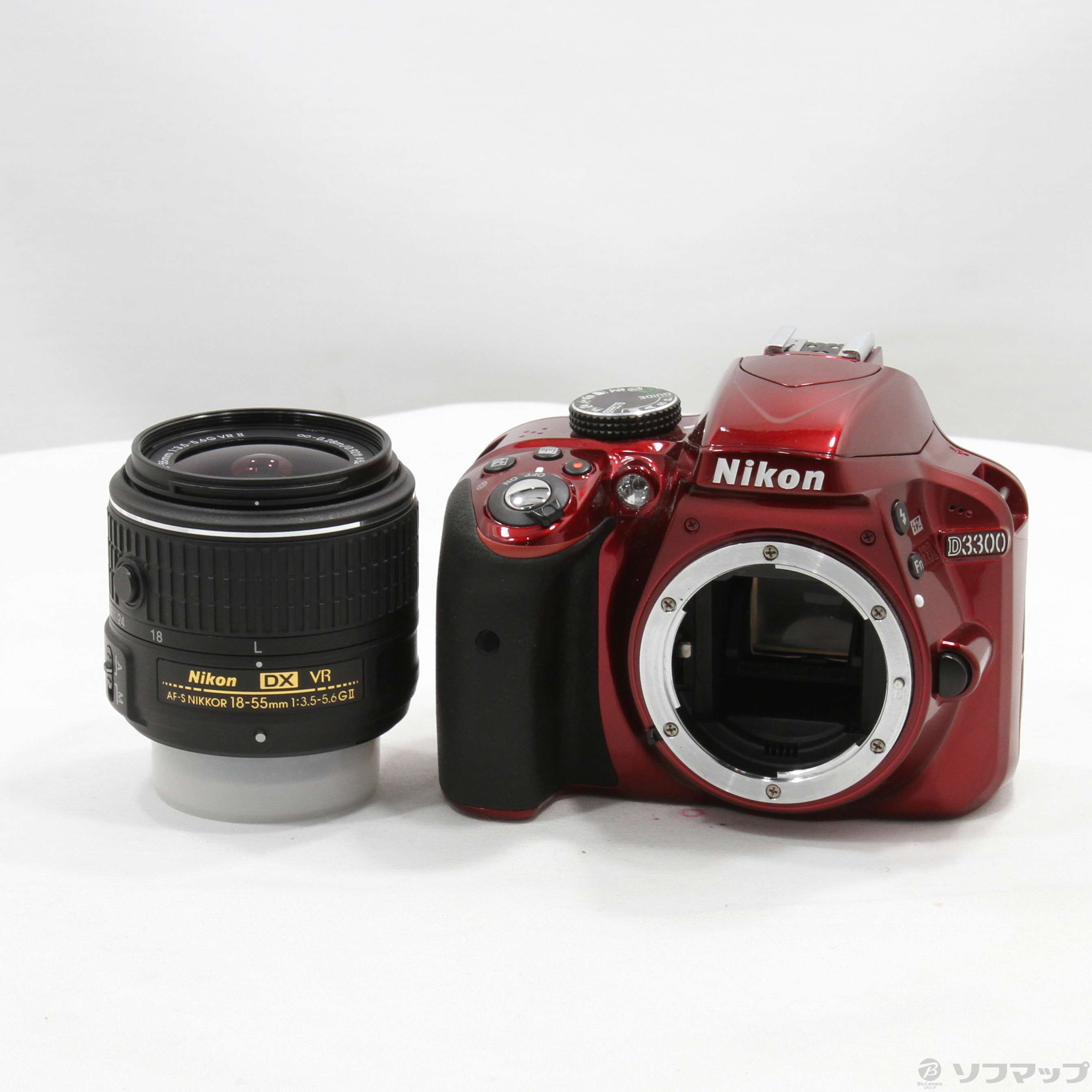 中古】NIKON D3300 18-55 VR II レンズキット レッド (2416万画素