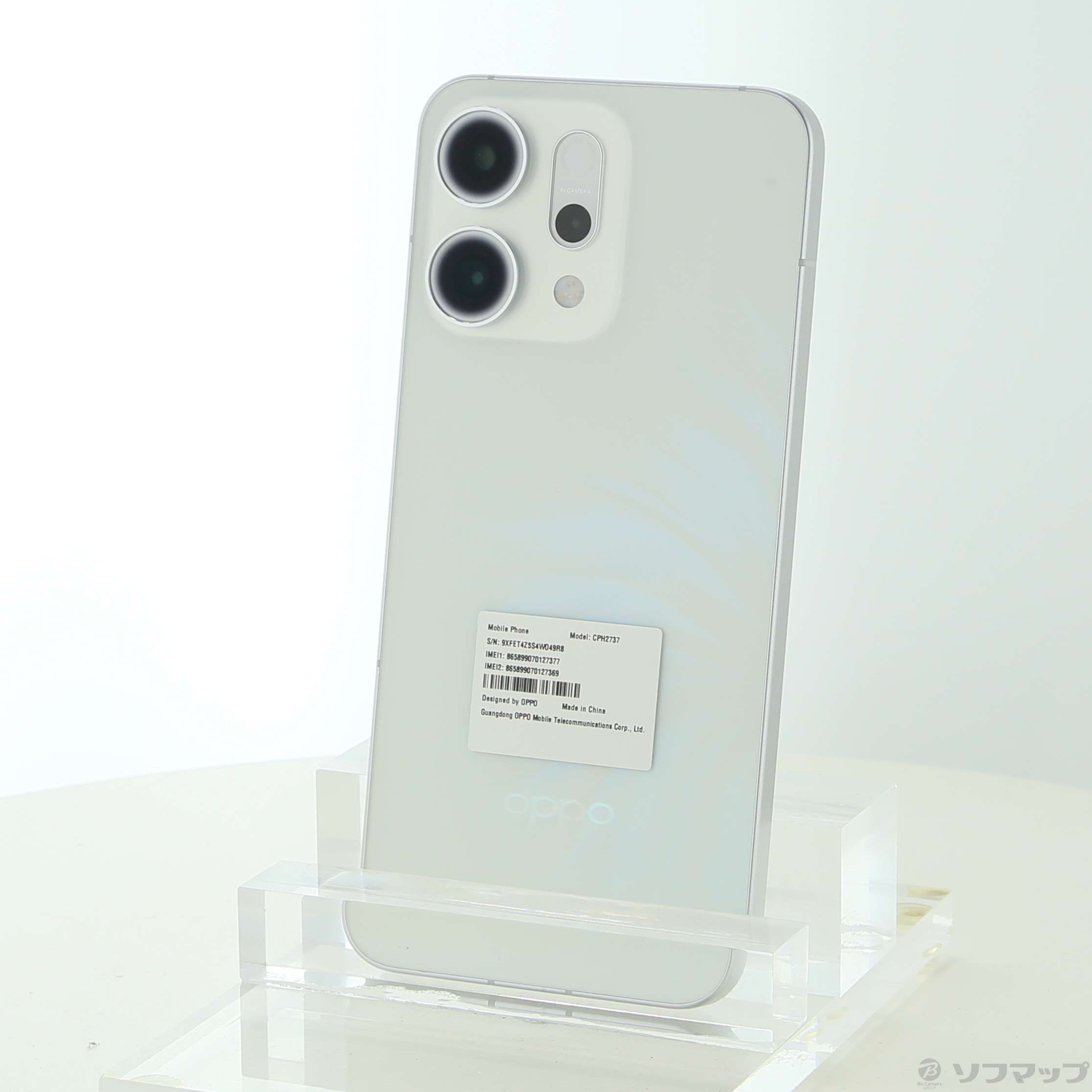 OPPO Reno14 5G SIMフリー オパールホワイト 中古】〔展示品〕 OPPO Reno14 5G 256GB オパールホワイト CPH2737 SIM