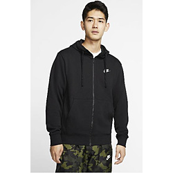 メンズ フルジップ パーカー スポーツウェア クラブ(XLサイズ/ブラック×ブラック×ホワイト） BV2649