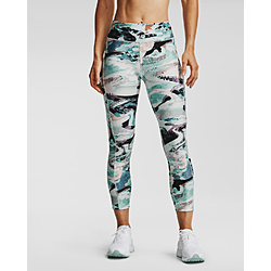 レディース レギンス UAヒートギアアーマー プリント アンクルクロップ UA HG Armour Print Ankle Crop(LGサイズ/Seaglass Blue×White)1353296 UNDER ARMOUR SGB/WHT 1353296