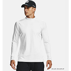 メンズ ゴルフベースレイヤー UAコールドギアインフラレッド フィッティド ロングスリーブ モック UA CGI Fitted Long Sleeve Mock(MDサイズ/White×White×Jet Gray)1356663 100 UNDER ARMOUR WHT/WHT/JGY 1356663