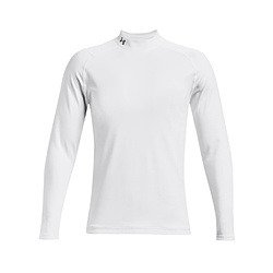 メンズ UAコールドギア インフラレッド フィッティド ロングスリーブ モック UA COLDGEAR INFRARED FITTED LONG SLEEVE MOCK(XLサイズ/ホワイト×メタリックシルバー) 1366269
