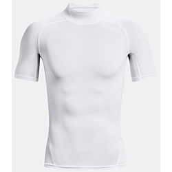 メンズ UAヒートギアアーマー コンプレッション モック ショートスリーブ シャツ UA HG Armour Comp Mock SS(MDサイズ/White×Black) 1372586 UNDER ARMOUR White×Black 1372586 ［メンズ］