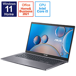 ASUS(エイスース) ノートパソコン X515JA スレートグレー X515JA-BQ1827WS ［15.6型 /Windows11 Home /intel Core i5 /Office HomeandBusiness /メモリ：8GB /SSD：512GB /2022年1月モデル］ 【sof001】