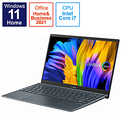 ASUS(エイスース) ノートパソコン Zenbook 13 OLED パイングレー UX325EA-KG738WS ［13.3型 /Windows11 Home /intel Core i7 /Office HomeandBusiness /メモリ：16GB /SSD：512GB /日本語版キーボード /2022年5月モデル］