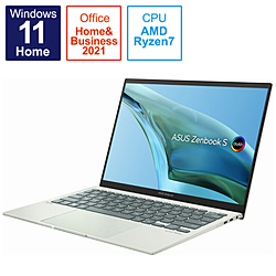 ノートパソコン Zenbook S 13 OLED アクアセラドン UM5302TA-LX444WS ［13.3型 /Windows11 Home /AMD Ryzen 7 /メモリ：16GB /SSD：1TB /Office HomeandBusiness /日本語版キーボード /2022年8月モデル］