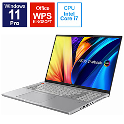 ノートパソコン Vivobook Pro 16X OLED クールシルバー N7601ZM-MQ148X ［16.0型 /Windows11 Pro /intel Core i7 /メモリ：32GB /SSD：1TB /WPS Office /日本語版キーボード /2022年9月モデル］