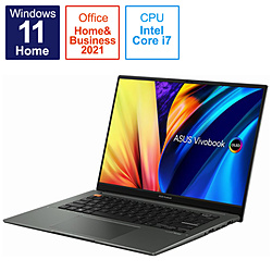 ASUS(エイスース) ノートパソコン Vivobook S 14X OLED ミッドナイトブラック S5402ZA-M9027WS ［14.5型 /Windows11 Home /intel Core i7 /メモリ：16GB /SSD：512GB /Office HomeandBusiness /日本語版キーボード /2022年9月モデル］