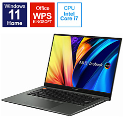 ノートパソコン Vivobook S 14X OLED ミッドナイトブラック S5402ZA-M9050W ［14.5型 /Windows11 Home /intel Core i7 /メモリ：16GB /SSD：512GB /WPS Office /日本語版キーボード /2022年9月モデル］