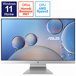 ASUS(エイスース) M3700WY-R55625LU デスクトップパソコン ASUS M3700 ホワイト ［27型 /AMD Ryzen5 /メモリ：8GB /SSD：512GB /2022年9月モデル］