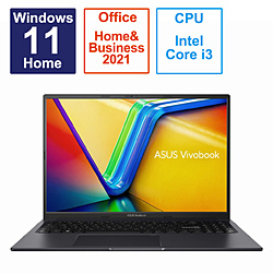 ASUS(エイスース) ノートパソコン Vivobook 16X (K3604) インディーブラック K3604ZA-MB035WS ［16.0型 /Windows11 Home /intel Core i3 /メモリ：8GB /SSD：256GB /Office HomeandBusiness /日本語版キーボード /2023年4月モデル］