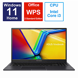 ASUS(鳐鱼休)笔记本电脑Vivobook 15X因迪黑色K3504ZA-BQ022W[15.6型/Windows11 Home/intel Core i3/存储器:8GB/SSD:256GB/WPS Office/日本語版键盘/2023一年4月型号]