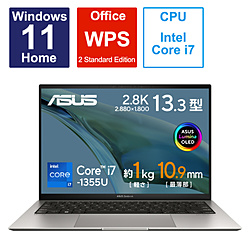 ノートパソコン Zenbook S 13 OLED バサルトグレー UX5304VA-NQI7W ［13.3型 /Windows11 Home /intel Core i7 /メモリ：16GB /SSD：512GB /WPS Office /日本語版キーボード /2023年4月モデル］