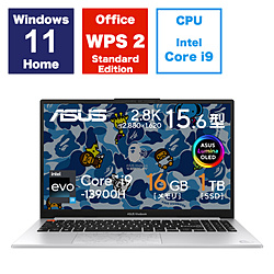 ノートパソコン Vivobook S 15 OLED BAPE Edition クールシルバー K5504VA-MA254W ［15.6型 /Windows11 Home /intel Core i9 /メモリ：16GB /SSD：1TB /WPS Office /日本語版キーボード /2023年08月モデル］