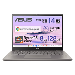 ASUS(エイスース) ノートパソコン Chromebook Plus CM34 Flip (CM3401) ジンク CM3401FFA-LZ0211 ［14.0型 /Chrome OS /AMD Ryzen 5 /メモリ：8GB /SSD：128GB /無し /日本語版キーボード /2024年2月モデル］ 【sof001】
