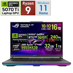 ASUS(GCX[X) G614FR-R9X3D5070TI Q[~Om[gp\R ROG Strix G16 (2025) G614(RTX 5070 Ti) GNvXO[