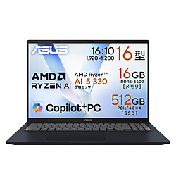 m[gp\R Vivobook 16 (M1607) NCGbgu[ M1607KA-AI5165W3 m16.0^ /Windows11 Home /AMD Ryzen AI 5 /F16GB /SSDF512GB /{ŃL[{[h /2