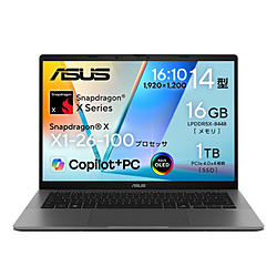 ASUS(GCX[X) m[gp\R Vivobook S14 }bgO[ S3407QA-PU161GR mCopilot+ PC /14.0^ /Windows11 Home /Snapdragon X /F16GB /SSDF1TB /{