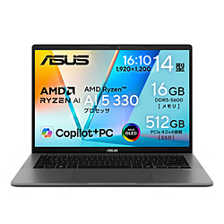 ASUS(GCX[X) m[gp\R Vivobook S14 }bgO[ M3407KA-AI5165GR mCopilot+ PC /14.0^ /Windows11 Home /AMD Ryzen AI 5 /F16GB /SSDF512G