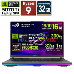 ASUS(�G�C�X�[�X) G614FR-R9X3D5070TI300 �Q�[�~���O�m�[�g�p�\�R�� ROG Strix G16 �G�N���v�X�O���[ �m16.0�^ /Windows11 Home /AMD Ryzen 9 /�������F32GB /SSD�F1TB /Of
