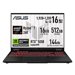 ASUS(�G�C�X�[�X) FA608UHI-R7R5050 �Q�[�~���O�m�[�g�p�\�R�� TUF Gaming A16(RTX 5050) �C�F�[�K�[�O���[ �m16.0�^ /Windows11 Home /AMD Ryzen 7 /�������F16GB /SSD�F5