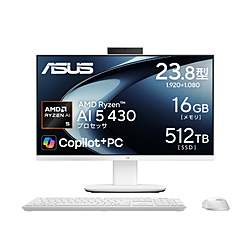 VM640GA-WPC006W モニター一体型デスクトップPC V600 AiO (VM640GA) ホワイト ［Copilot+ PC /23.8型 /Windows11 Home /AMD Ryzen AI 5 /メモリ：16GB /SSD：512GB /無し /2026年6月モデル］