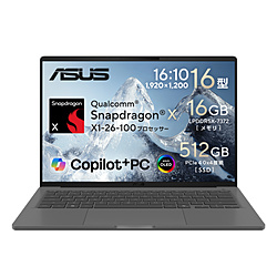 ASUS(�G�C�X�[�X) �m�[�g�p�\�R�� Zenbook SORA 16 �A�C�X�����h�O���[ UX3607QA-PU16570GR �mCopilot+ PC /16.0�^ /Windows11 Home /Snapdragon X /�������F16GB /SS