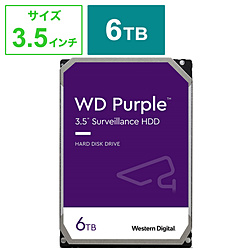 内蔵HDD SATA接続 WD Purple(監視システム用)128MB  WD62PURZ ［6TB /3.5インチ］
