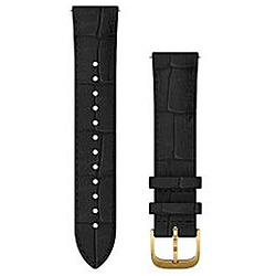 Quick Release Х 20mm Black Embossed Italian Leather / 24K Gold PVD 010-12924-62