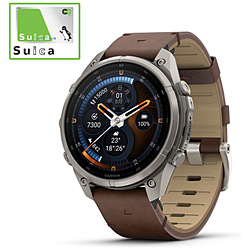 010-04336-80 fenix 9 Pro inReach（フェニックス 9 プロ インリーチ）Sapphire AMOLED 47mm GPSスマートウォッチ【LTE】【心電図心電図（ECG）アプリ】  Ti / Leather Band
