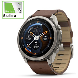 010-04337-80 fenix 9 Pro inReach（フェニックス 9 プロ インリーチ）Sapphire AMOLED 51mm GPSスマートウォッチ【LTE】【心電図心電図（ECG）アプリ】  Ti / Leather Band