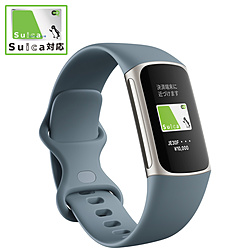 FITBIT 【Suica対応】Fitbit Charge5 GPS搭載フィットネストラッカー L/Sサイズ  スチールブルー FB421SRBU-FRCJK