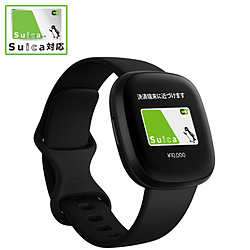 【Suica対応】Fitbit Versa3 GPS搭載 スマートウォッチ ブラック L/S サイズ  ブラック FB511BKBK-FRCJK