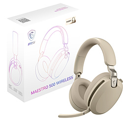MSI(�G���G�X�A�C) MAESTRO 500 W IVORY �Q�[�~���O�w�b�h�Z�b�g MAESTRO 500 WIRELESS Ivory �A�C�{���[ �m���C�����X�iBluetooth�{USB-C�j�{�L�� /���� /�w�b�h�o���h�^�C�v�n