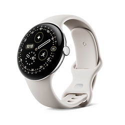 GOOGLE(O[O) X}[gEHb` Google Pixel Watch 4 (45 mm) Polished Silver A~P[X/Porcelain ANeBu oh Wi-Fi  Silver/Porcelain GA09308-US