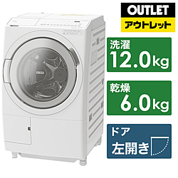 HITACHI(日立)滚筒式洗涤烘干机白BD-SV120HL-W[洗衣12.0kg/干燥6.0kg/加热器干燥(水冷式、除湿类型)/左差别][生产完毕物品]