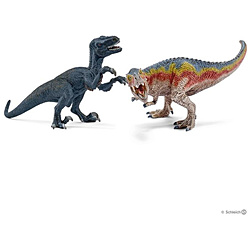 シュライヒ 42216 恐竜 ティラノサウルス・レックスとベロキラプトル（小）
