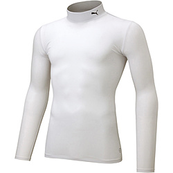 ジュニア コンプレッション モックネック 長袖シャツ(120サイズ/プーマホワイト×プーマブラック) 656332