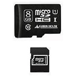 8GB・UHS Speed Class1（Class10）対応microSDHCカード（SDHC変換アダプタ付・防水仕様）GH-SDMRHC8GU [マイクロSD]