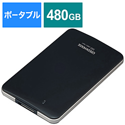 GH-SSDEXU3B480 外付けSSD USB-A接続 (PS4対応) ブラック ［ポータブル型 /480GB］